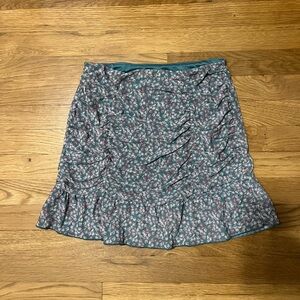 Floral Print Skirt in Teal and Pink